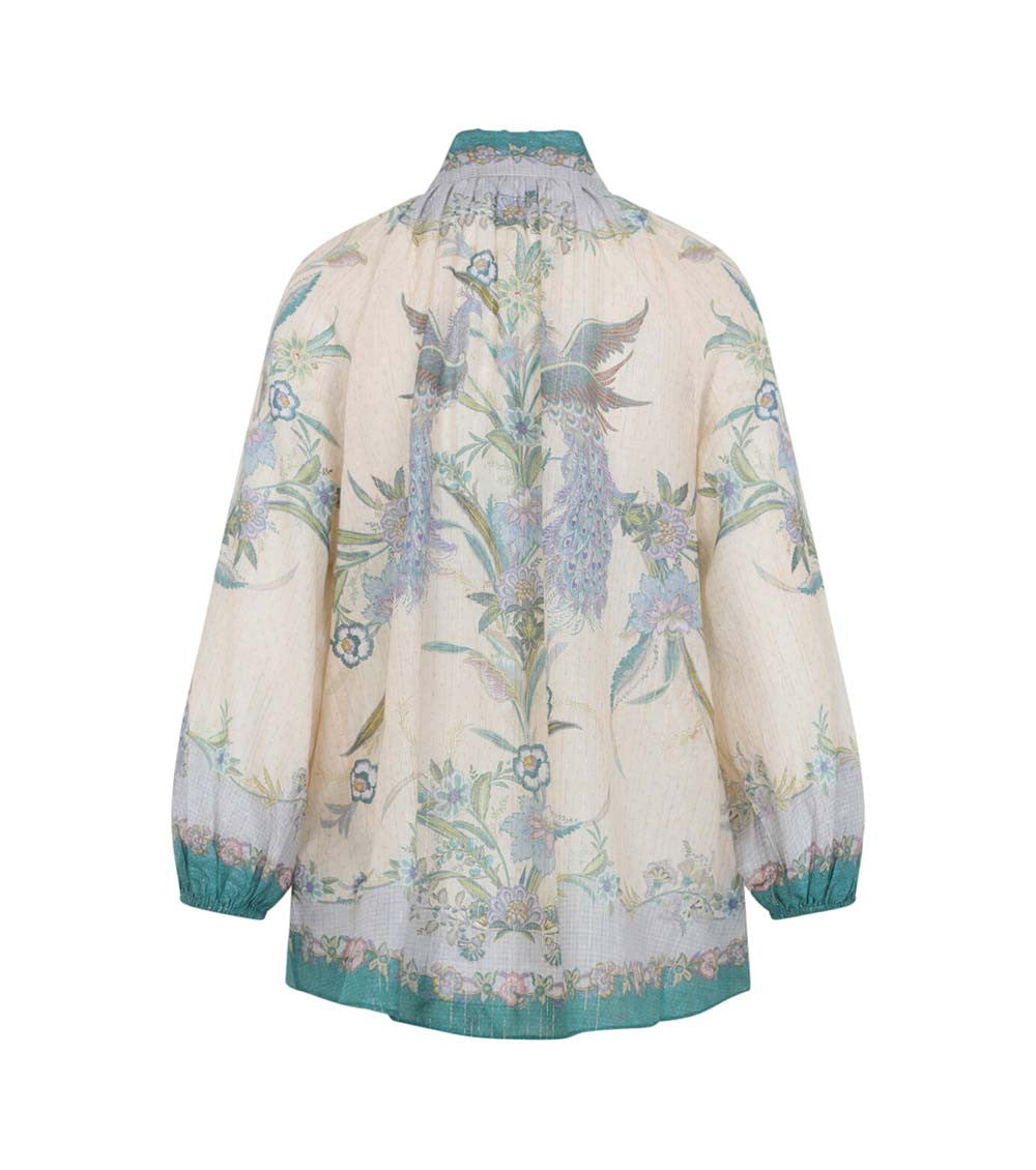 Multicolor Mandarin Collar Top 2