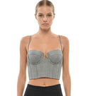 Grey Sweet Heart Neck Top 1