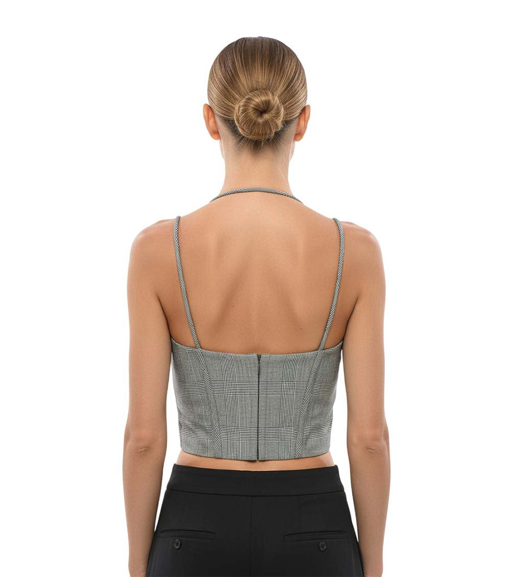 Grey Sweet Heart Neck Top 2