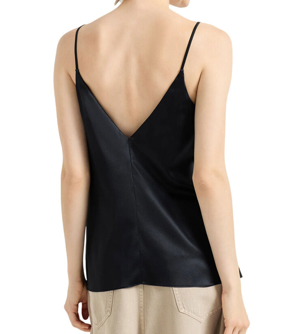 Black Solid V Neck Top 2