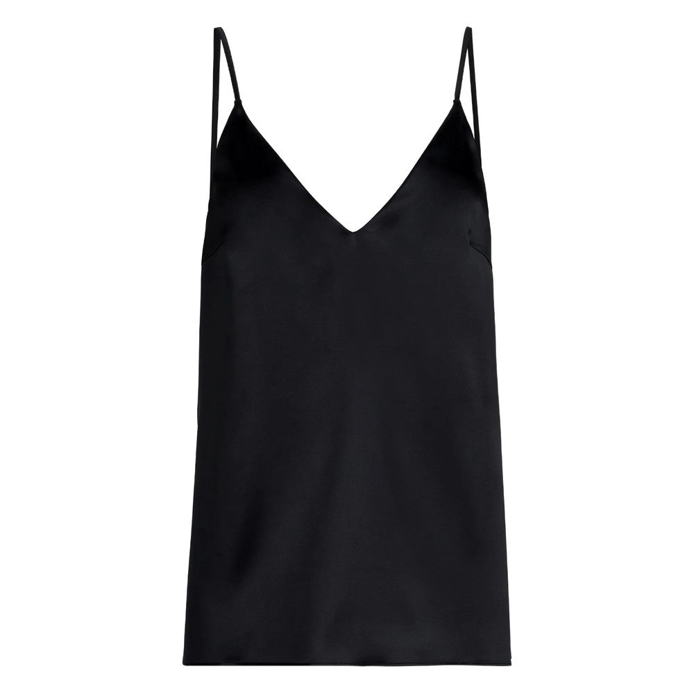 Black Solid V Neck Top 3