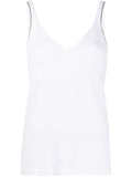 White Solid V Neck Top 1