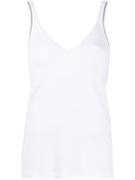 White Solid V Neck Top 1
