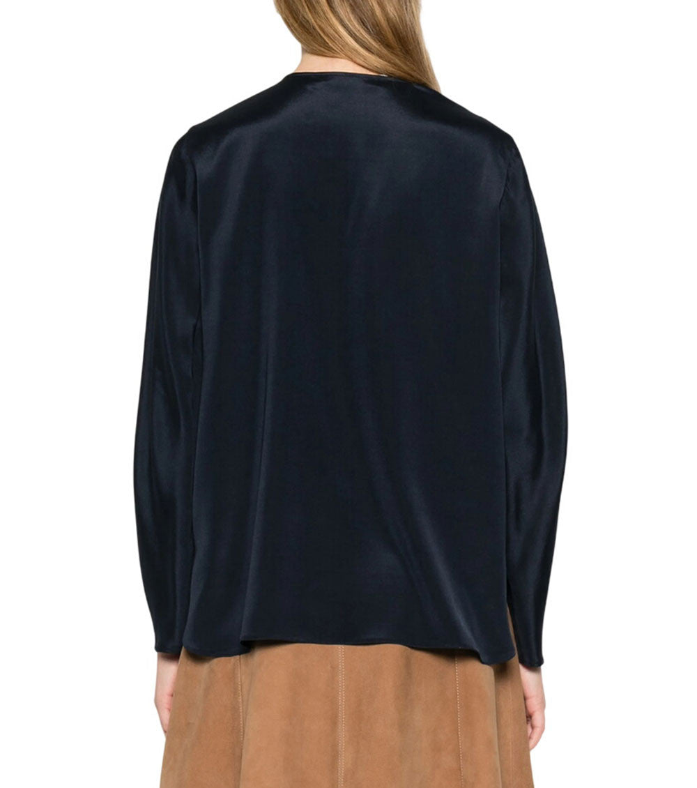 Dark Blue Round Neck Top 2