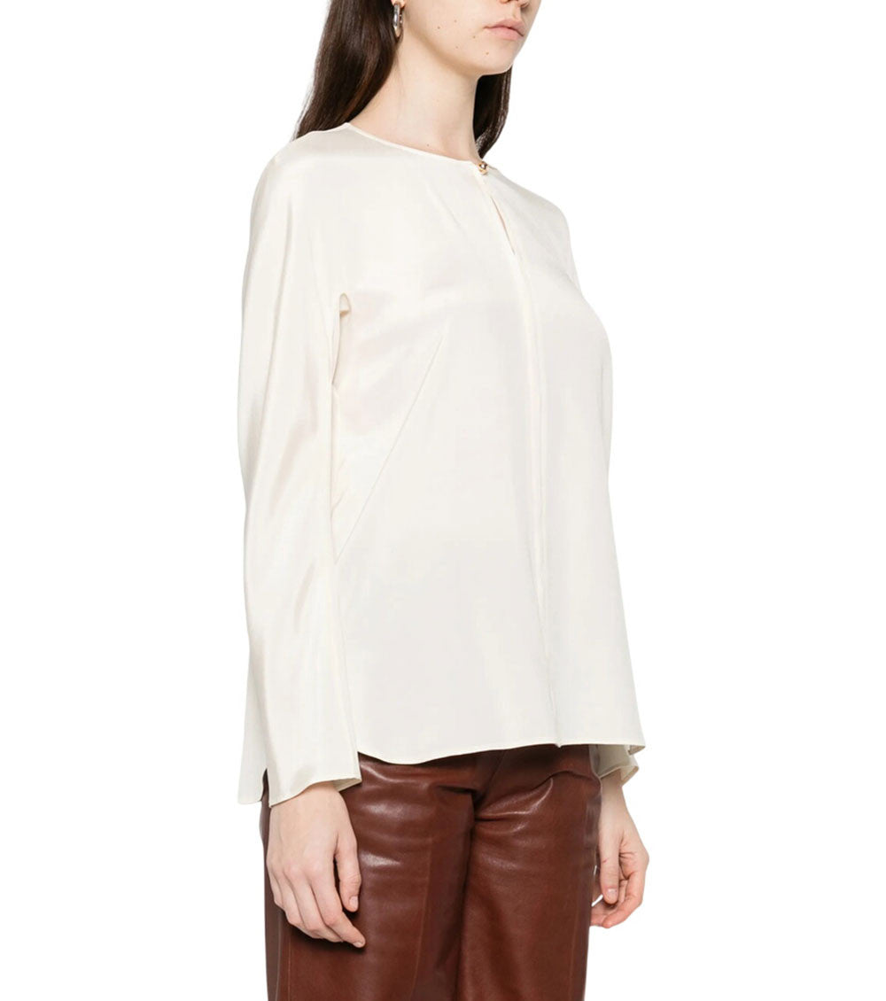 White Round Neck Top 4