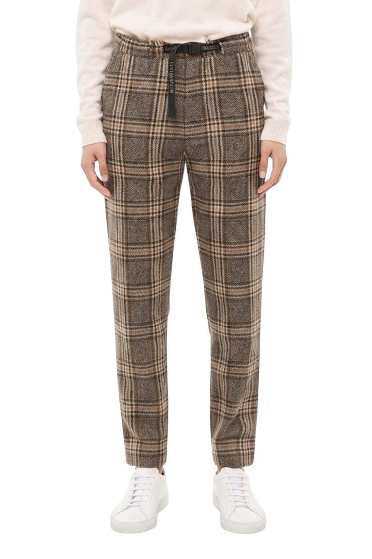 Brown Tapered Flat Front Pants 1