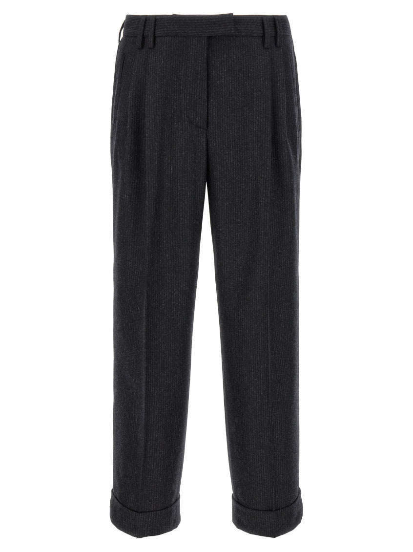 Black Straight Flat Front Pants 1