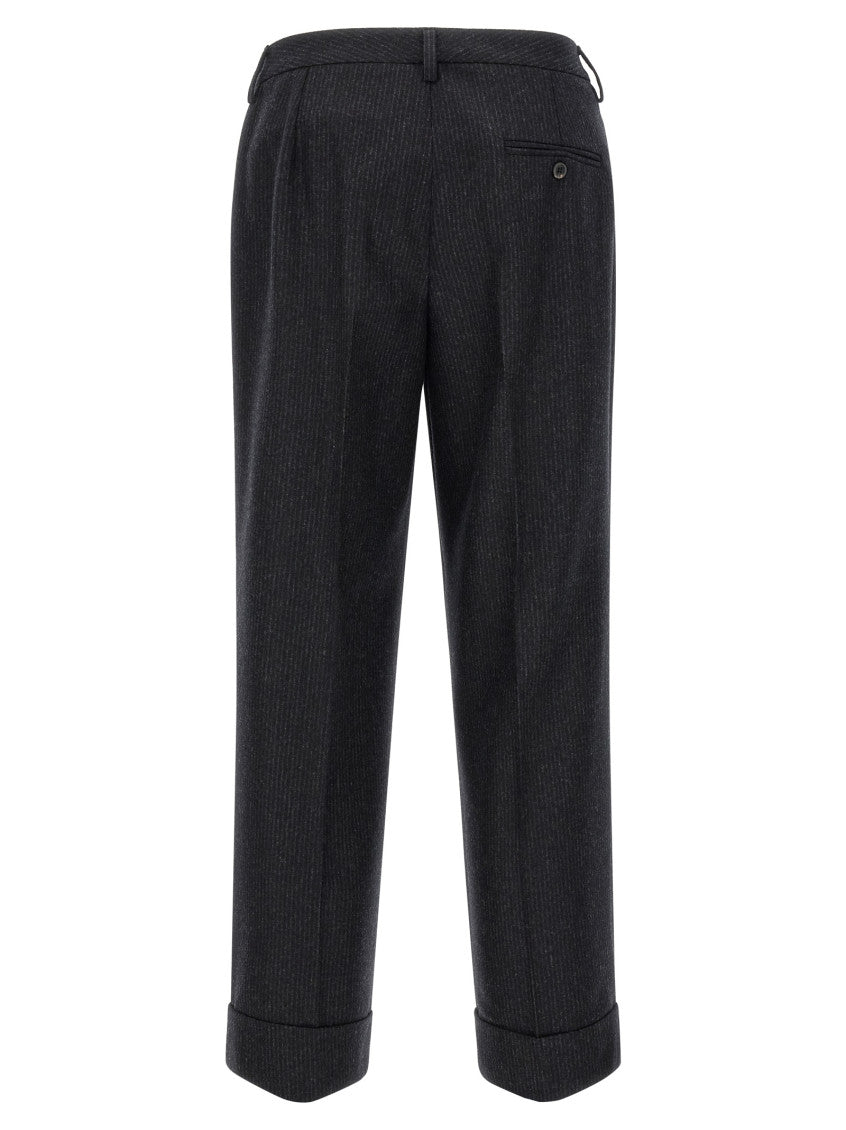 Black Straight Flat Front Pants 2