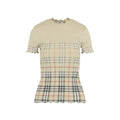 Beige Checks Crew Neck T-Shirt 1