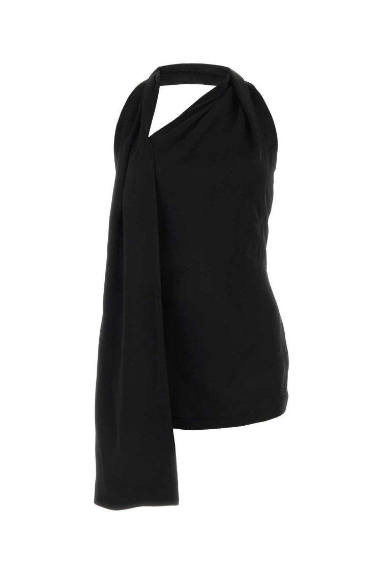Black satin mini dress 1