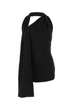 Black satin mini dress 1