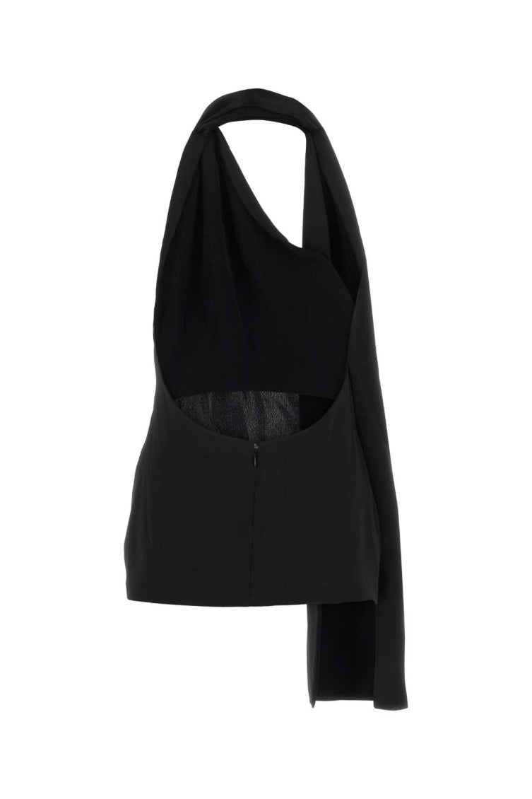 Black satin mini dress 2