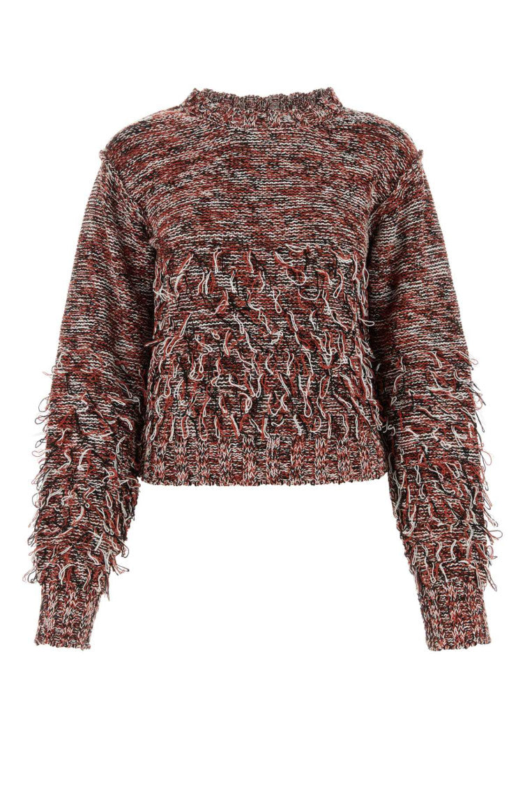 Embroidered cotton blend sweater 1