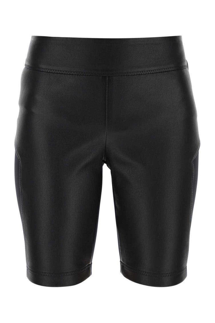 Black leather and fabric leggings 1