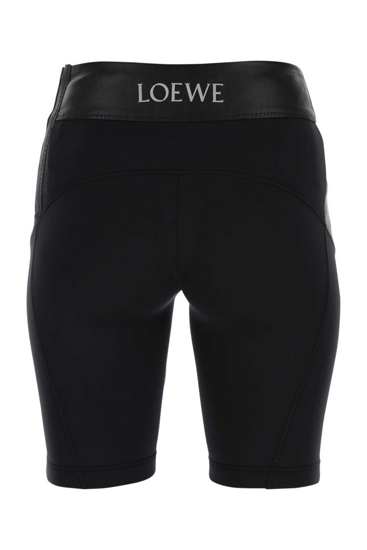 Black leather and fabric leggings 2