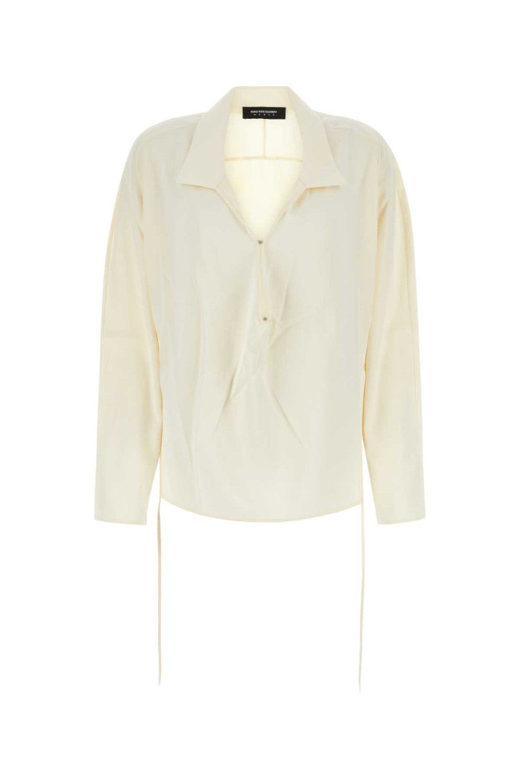 Ivory satin shirt 1