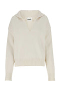 Ivory Knitted Split-neck Jumper 1