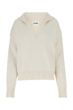 Ivory Knitted Split-neck Jumper 1