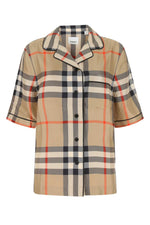 Beige Printed Satin Shirt 1