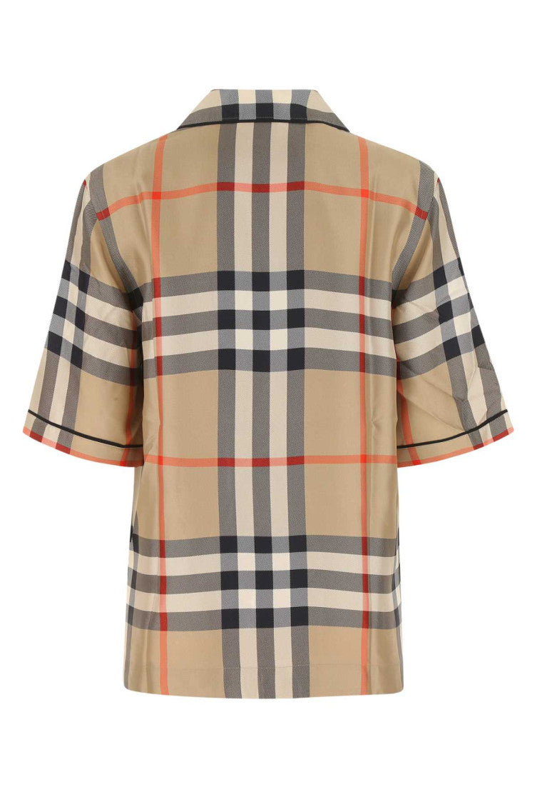 Beige Printed Satin Shirt 2