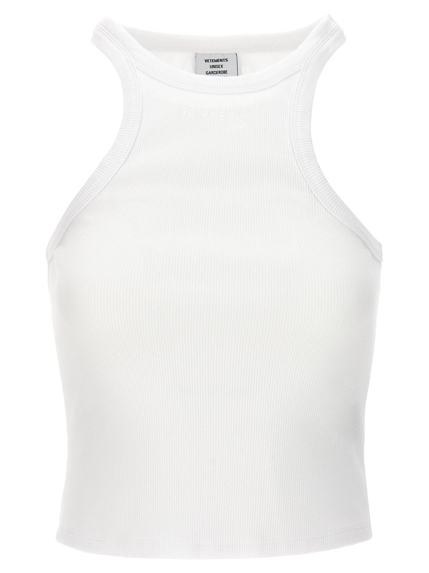 White Logo cotton tank top 1