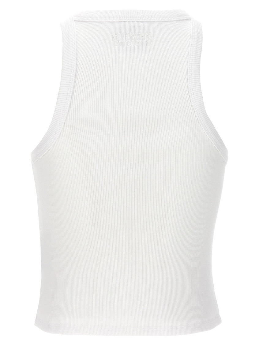 White Logo cotton tank top 2