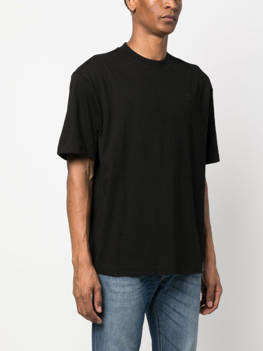 Black Embroidered logo T-shirt 3