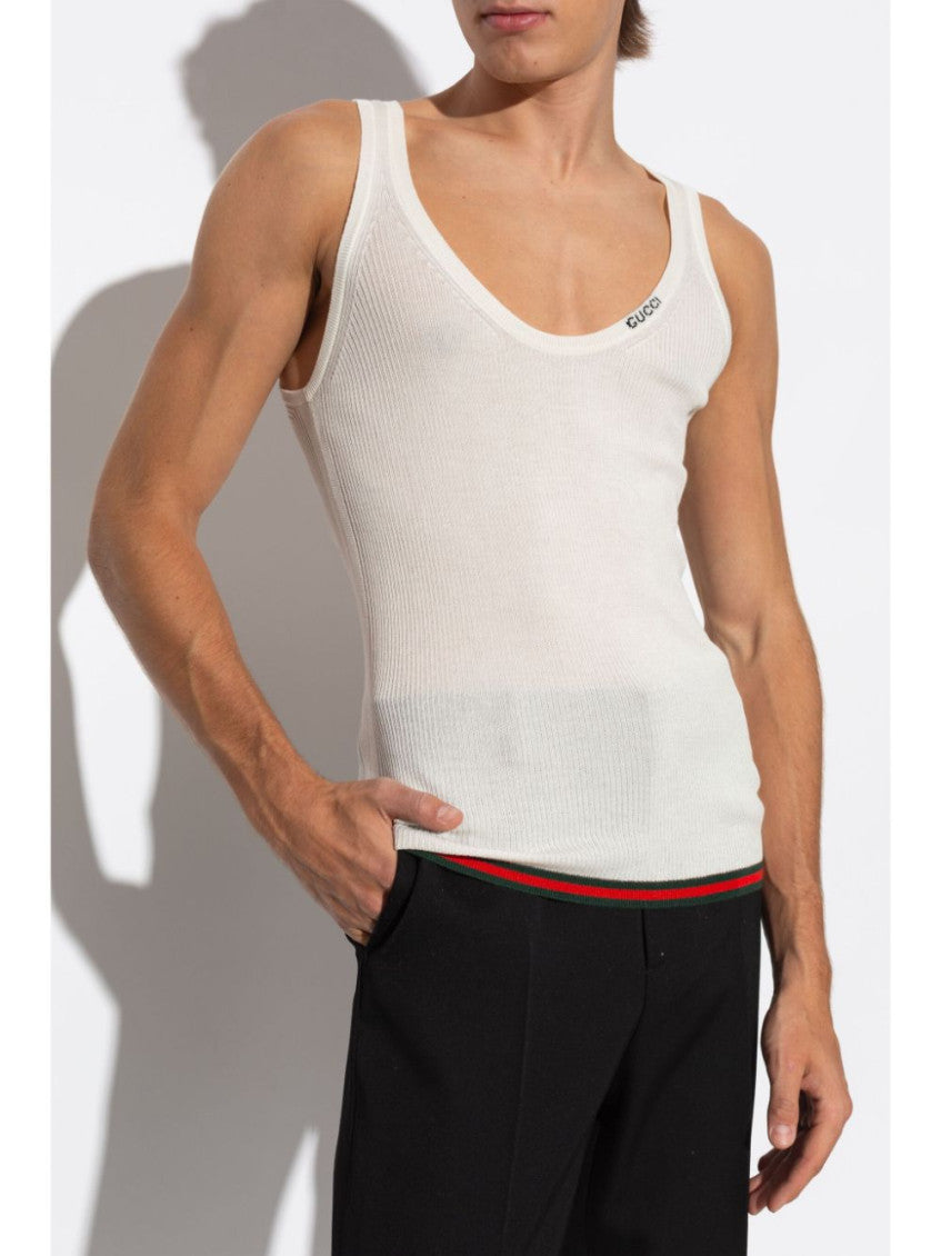 White Logo Tank Top 5