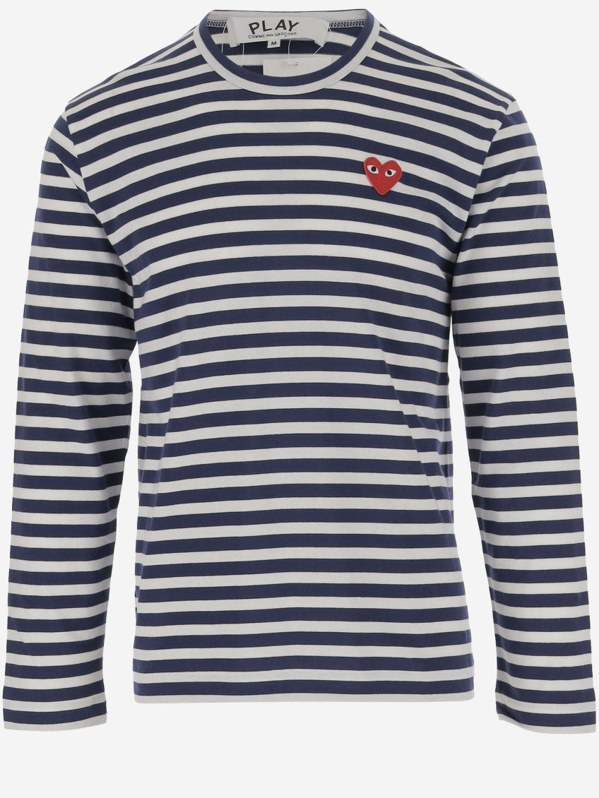 Navy Blue White Striped T-Shirt 1