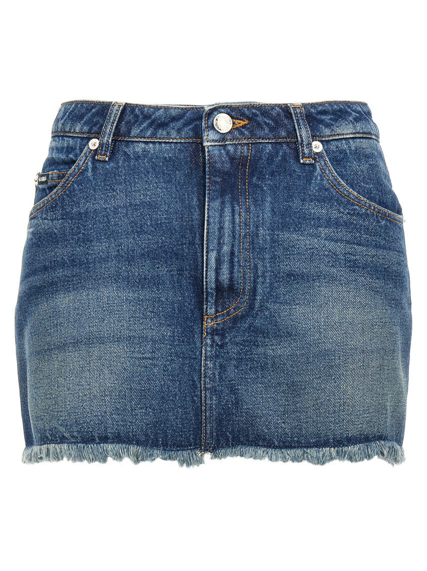 Blue Denim mini skirt 1