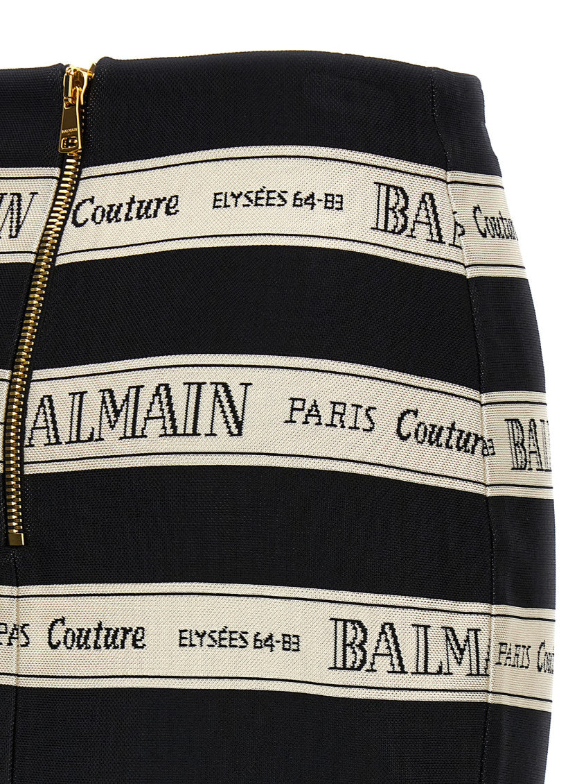 Black 'Nastro Balmain' skirt 4