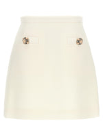 White Logo Crepe Couture Skirt 1