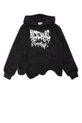 Kids Black Asymmetric Logo Hoodie 1