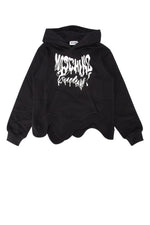 Kids Black Asymmetric Logo Hoodie 1