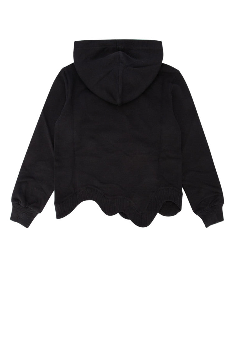 Kids Black Asymmetric Logo Hoodie 2
