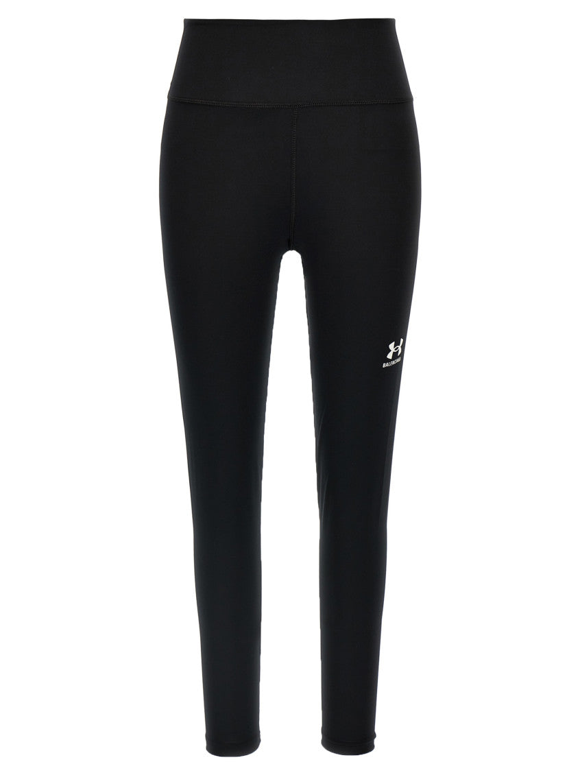 Black Stretch Polyester Leggings 1
