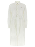 White Cory Polo Pony-embroidered Shirt dress 1