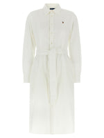 White Cory Polo Pony-embroidered Shirt dress 1