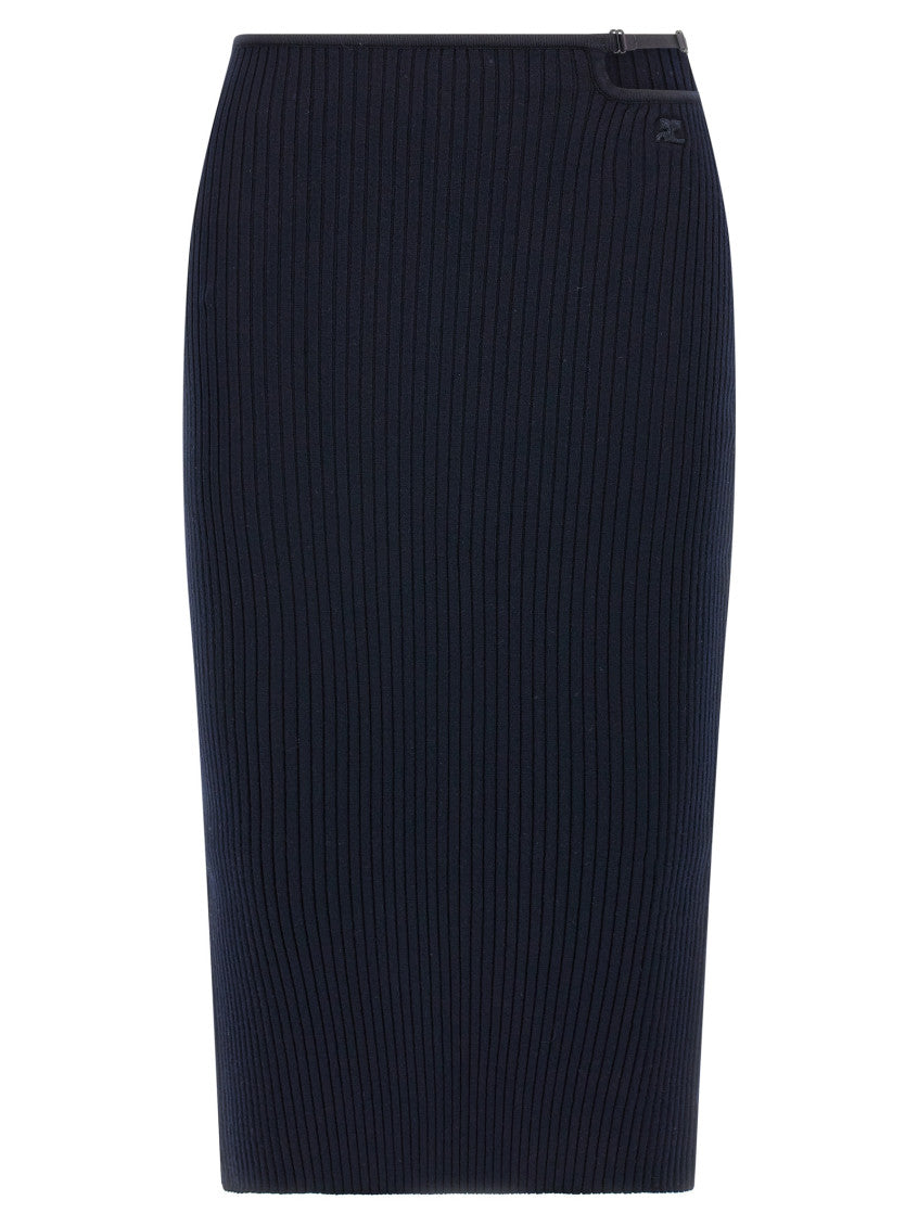 Blue 'Loop Rib knit' skirt 1