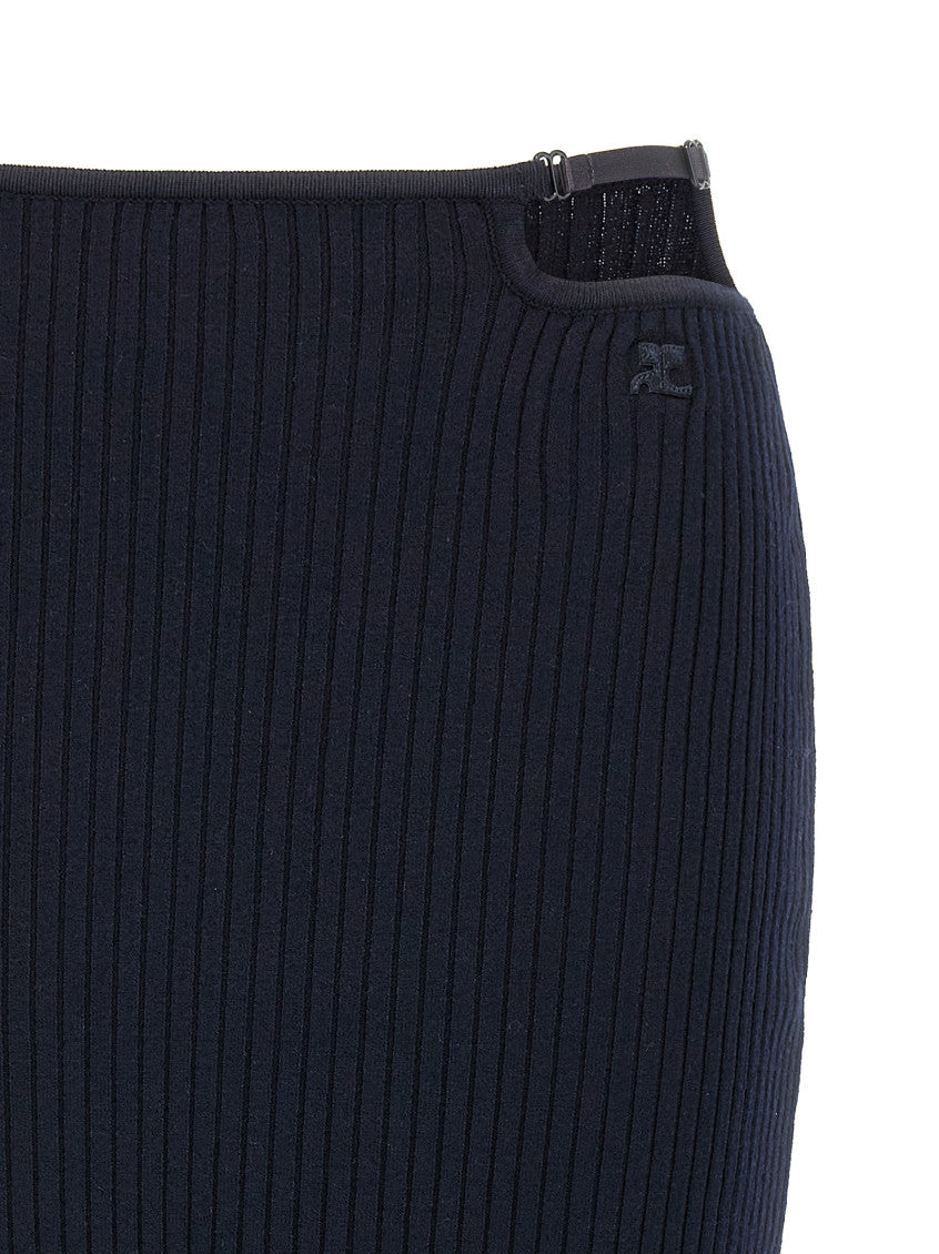 Blue 'Loop Rib knit' skirt 3