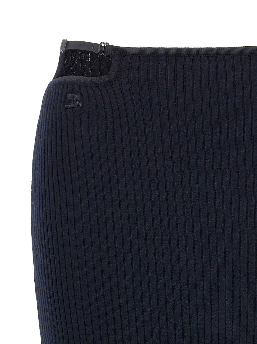 Blue 'Loop Rib knit' skirt 4