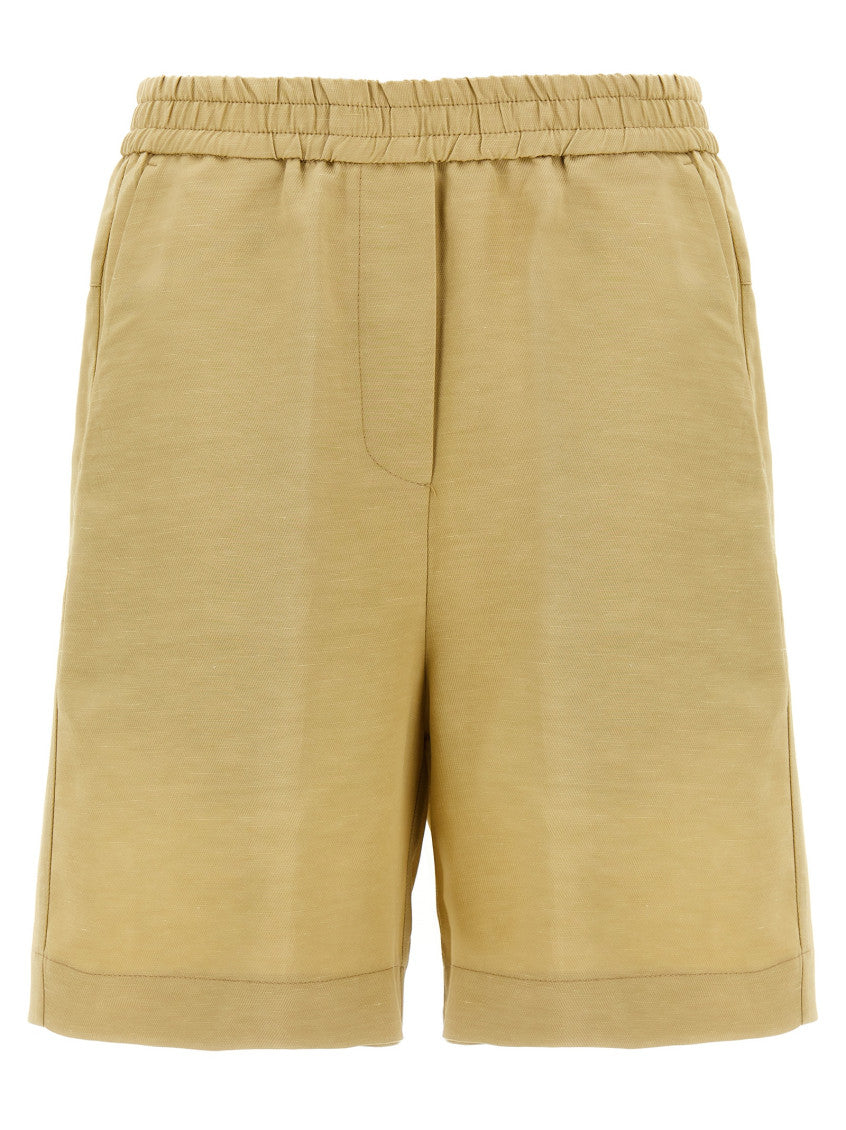 Beige Linen bermuda shorts 1