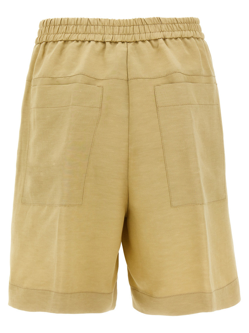 Beige Linen bermuda shorts 2