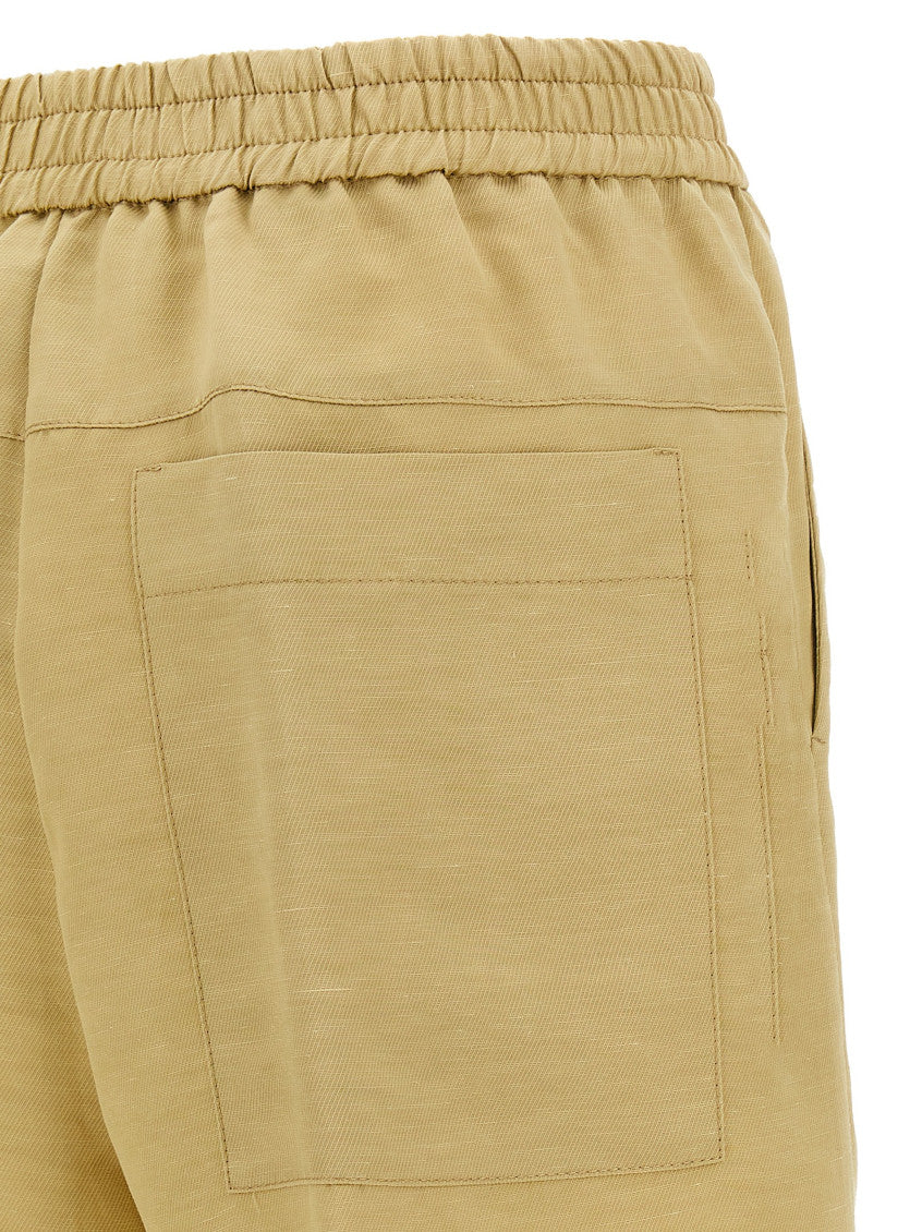 Beige Linen bermuda shorts 4