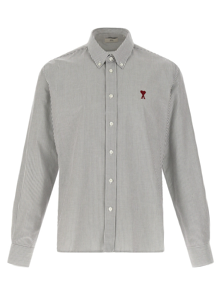 Grey Logo Striped Shirt 1