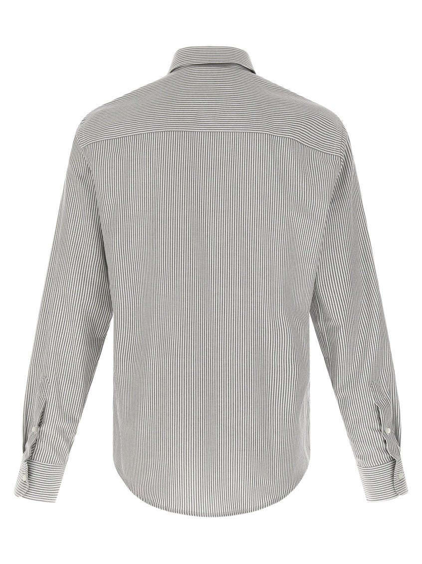 Grey Logo Striped Shirt 2