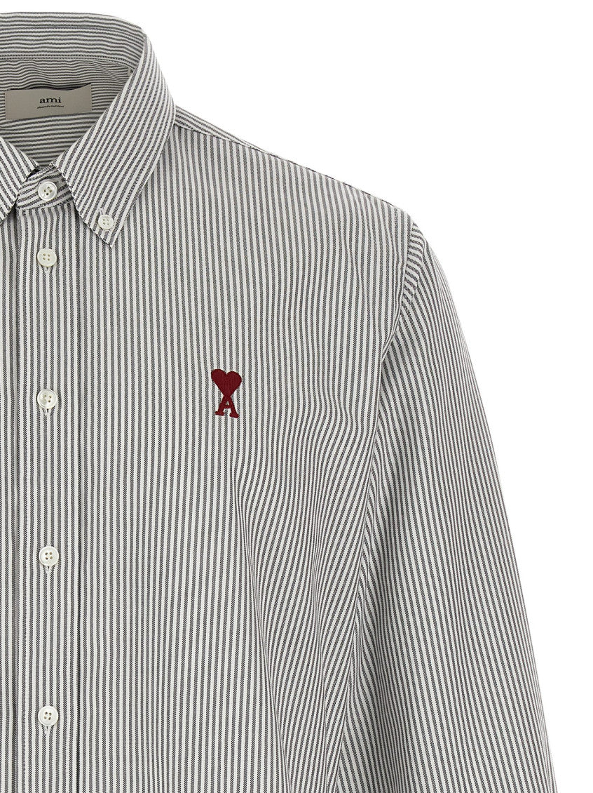 Grey Logo Striped Shirt 3