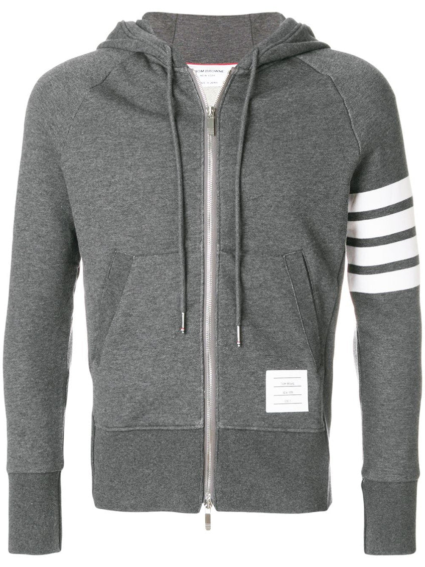 Grey logo stripes Hoodie 1