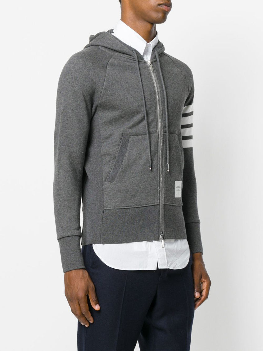 Grey logo stripes Hoodie 3