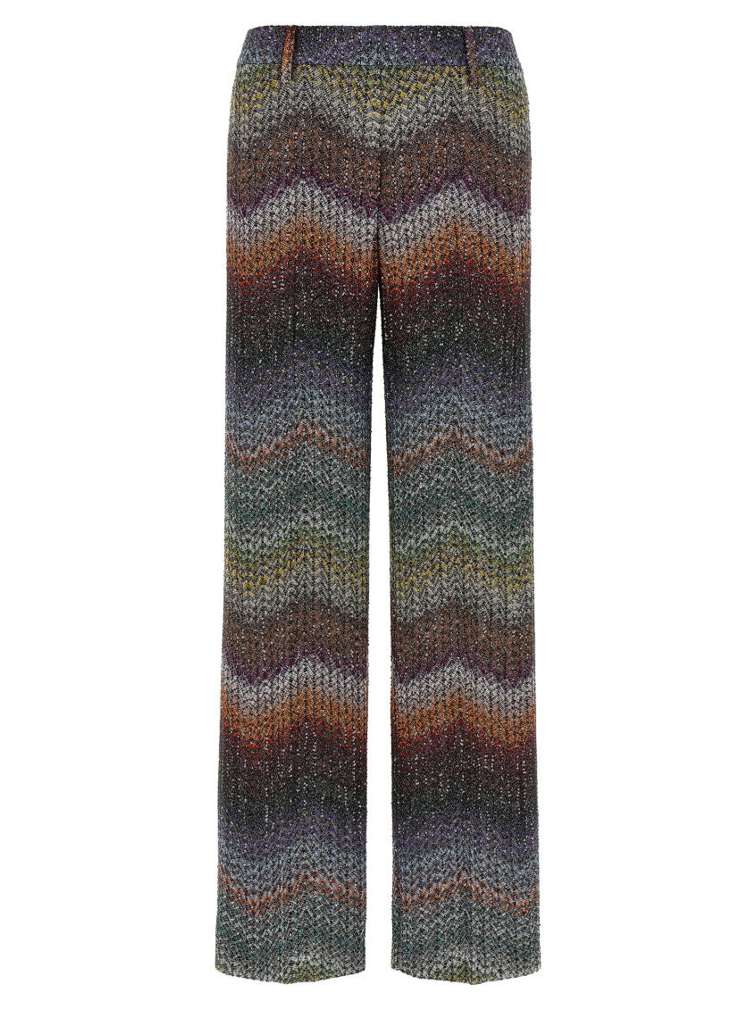 Multicolor Zigzag lamé viscose pants 1
